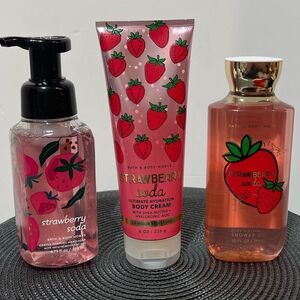 BBW Strawberry Soda set of 3 NWT